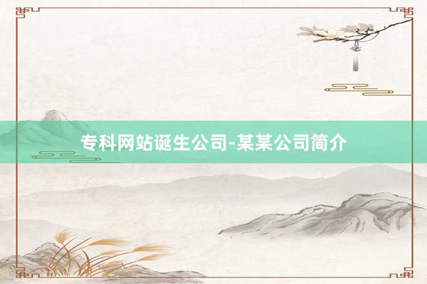 专科网站诞生公司-某某公司简介